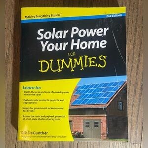 Solar Power Your Home For Dummies Paperback Book Bright Yellow & Black Cover